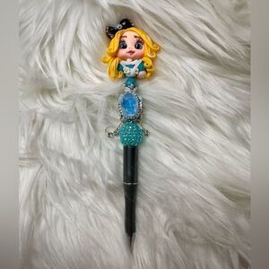 Alice In Wonderland Clay Top Beadable Pen